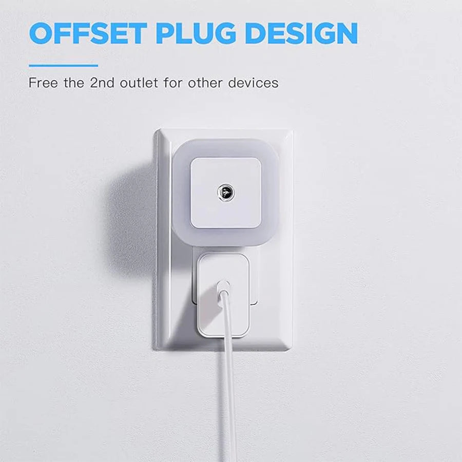 Plug-in Dimmable LED Night Light (4-Pack) – Auto Dusk-to-Dawn Sensor, Adjustable Brightness for Bedroom, Hallway, Kitchen & Kids Room