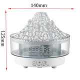 Glacier Lava Humidifier with Color LED & Realistic Flame Effect – Aroma Diffuser with 3-Speed Timer