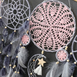 5-Piece Large Dreamcatcher Set – Handmade Boho Wall Hanging with Feathers & Beads | Dream Catcher Décor for Bedroom & Living Room