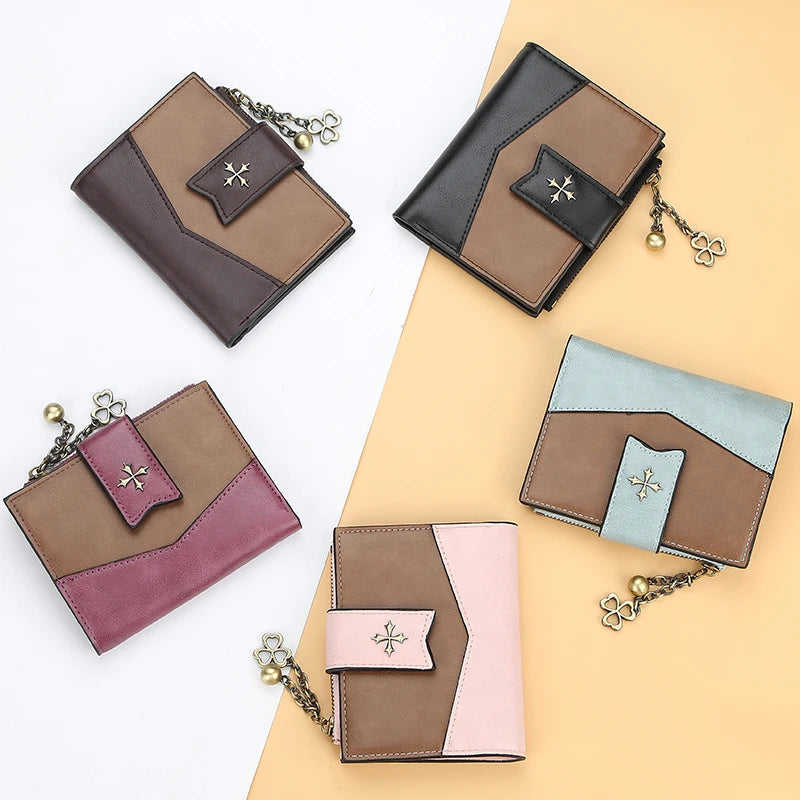 Casual Women’s PU Leather Wallet – Elegant Zipper Bifold Clutch Purse with Card Holder & Coin Pocket