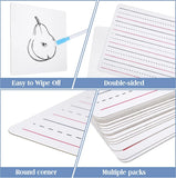 Classroom Dry Erase Board Set – 25 Double-Sided Lined Whiteboards with Markers & Erasers (9" x 12")
