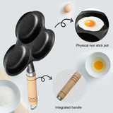 “3-Cup Cast Iron Egg & Pancake Frying Pan – Non-Stick Pre-Seasoned Cast Iron with Handle”