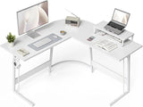 47-Inch L-Shaped Gaming Desk – Carbon Fiber Surface Corner Computer Desk with Large Monitor Stand for Home & Office Setup