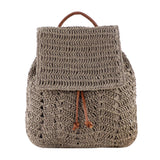 Handmade Woven Straw Shoulder Backpack for Women – Casual Beach Top Handle Bag