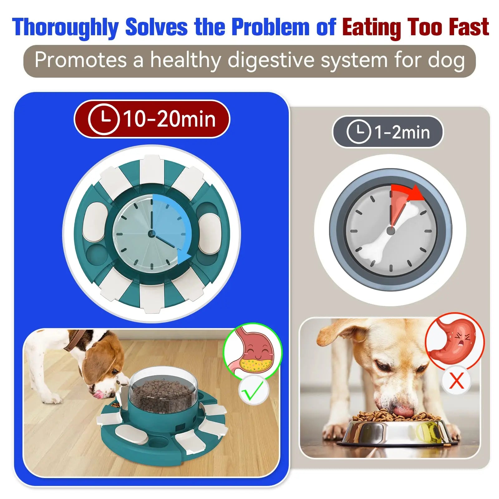 KADTC Dog Puzzle Toy with Button – Level 2 Food Dispenser & Slow Feeder for Puppies & Dogs