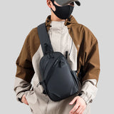 Men’s Oxford Chest Rig Bag – Zippered Tactical Fanny Pack with Polyester Bucket Design for Streetwear & Daily Carry