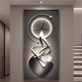 3D Visual Wall Décor Clock – Modern Wall Mount Painting Clock for Living Room, Bedroom & Foyer (Orange Large Design)