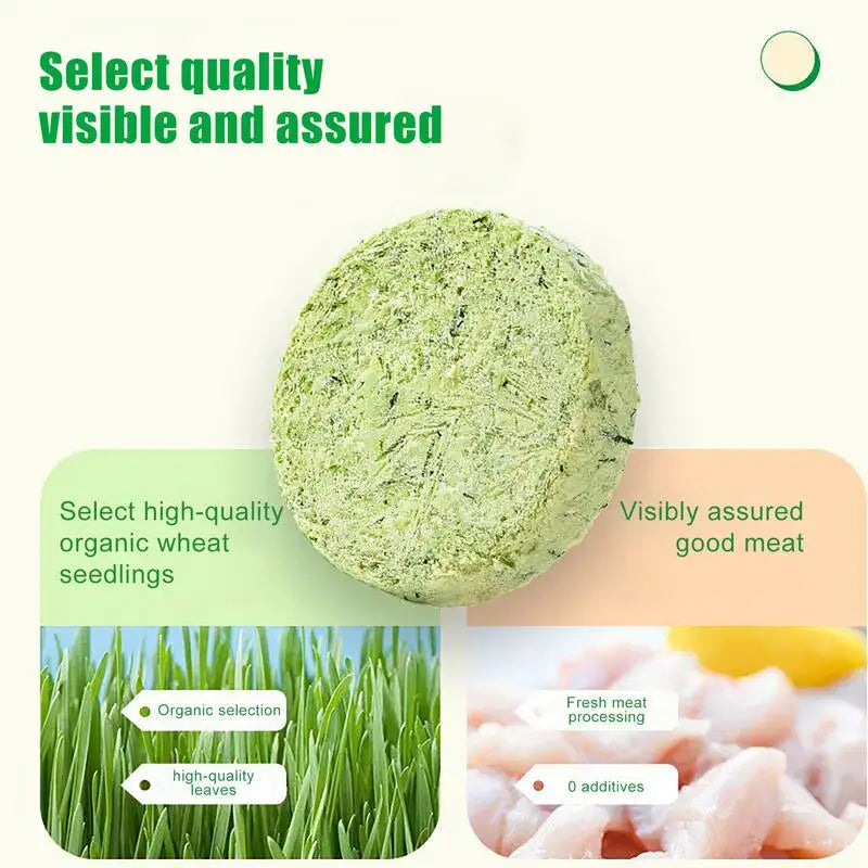 Cat Grass Treats – Freeze-Dried Chew Biscuits for Kittens & Adult Cats, Teeth Cleaning & Healthy Digestive Support