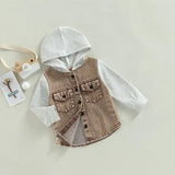 Patch-Detail Hooded Spring/Autumn Coat for Toddler Boys (Ages 1-4)