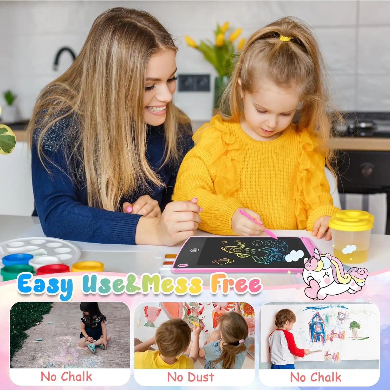 12-Pack 6.5″ Color LCD Writing Tablet Set – Doodle Board Drawing Tablets for Kids & Educational Use