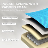 Dowinx Ergonomic Gaming Chair – Breathable Fabric Computer Chair with Pocket Spring Cushion & Gel Pad, Beige