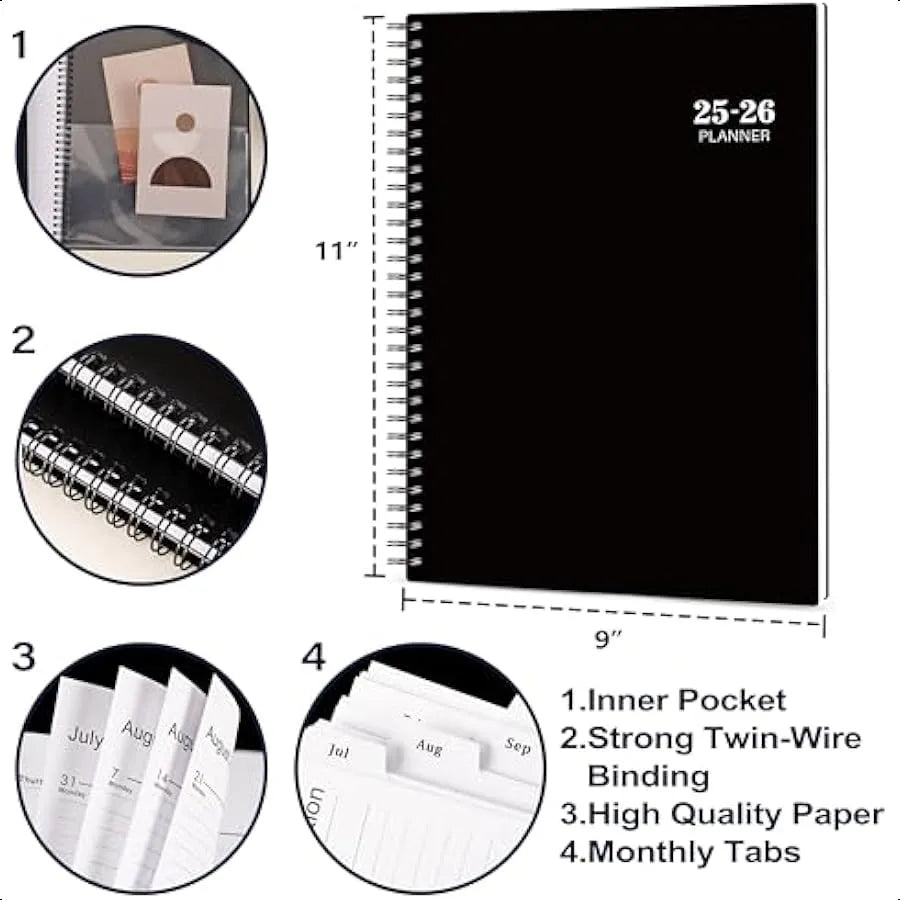 2025–2026 Academic Planner – 9" x 11" Weekly & Monthly Organizer (July 2025–June 2026) with Pocket & Premium Paper 📘