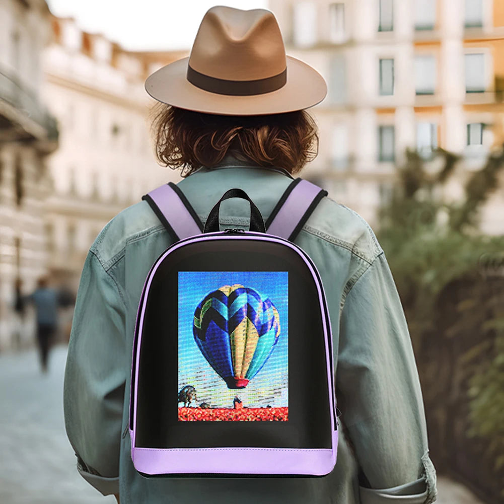 App-Controlled LED Advertising Backpack – Waterproof Pixel Screen Business & Travel Backpack for Men & Women
