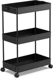 3-Tier Mobile Storage Cart – Bathroom & Laundry Organizer Utility Cart with Wheels