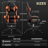 Reclining Gaming Chair with Footrest – PU Leather Ergonomic Gamer Chair - PulinGO