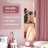 4 Pcs 3D Self-Adhesive Mirror Wall Stickers – Flexible Acrylic DIY Mirror Panels for Modern Living Room Décor (20–30 cm, 2 mm Thick)