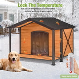 Outdoor Large Insulated Dog House – Waterproof Winter Kennel with Liner for Small, Medium & Large Dogs