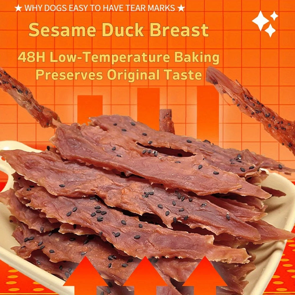 Sesame Duck Jerky Dog Treats – All-Natural, Healthy & Easily Digestible Snacks (200g / 400g Packs)