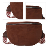 Women’s Casual Half-Moon Sling Bag – Solid Color Crossbody Chest Bag with Adjustable Wide Strap for Travel & Shopping