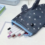 Creative Kawaii Shark Star Pencil Case – Cute Cartoon Shark Mouth Zipper Stationery Bag