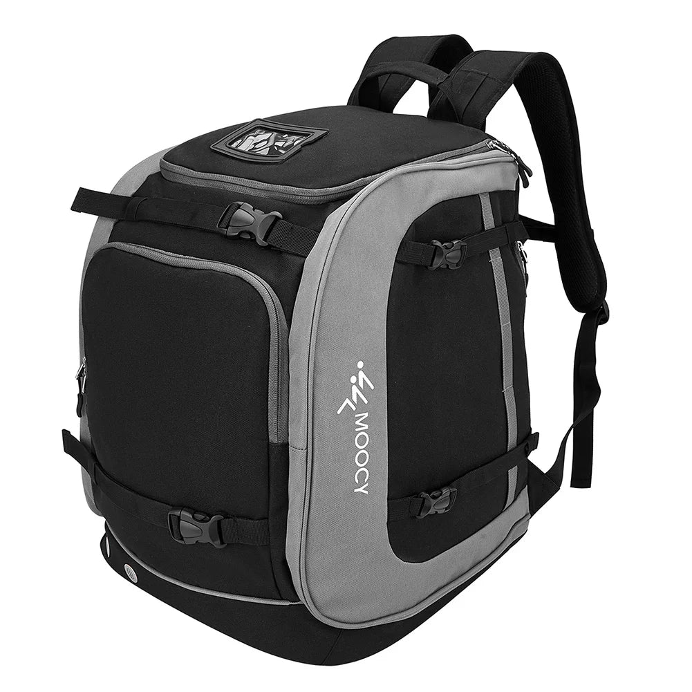 65L outdoor waterproof Oxford backpack – large sport bag with helmet & boots pocket for camping, skiing & travel gear