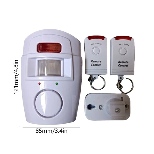 🚨 Wireless Motion Sensor Alarm – PIR Infrared Detector with 2 Remote Controls, Battery Powered for Home & Garage