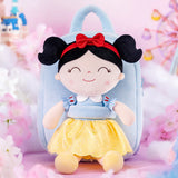 9-Inch Plush Backpack for Baby Girls – Red Bow Princess Doll Bag | Soft Cute Plush School Bag Gift for Toddlers & Preschool Girls