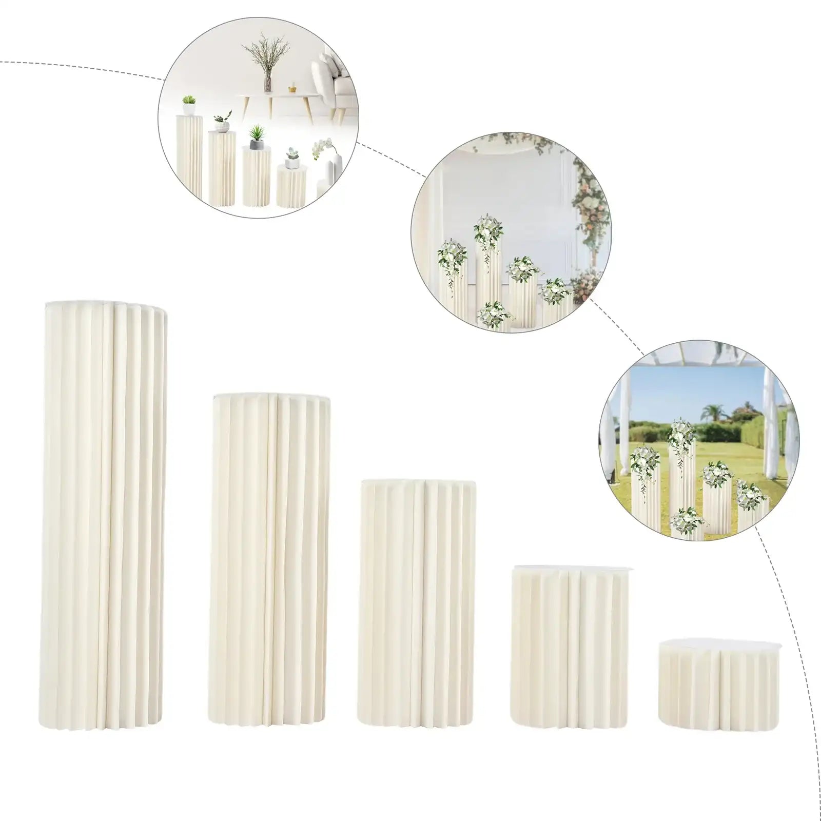 “Wedding Centerpieces Cardboard Vase Sets – Cylinder Flower Stand Décor for Party & Event Tables”