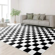 Modern Checkered Area Rug – Soft Plaid Carpet for Living Room & Bedroom Décor