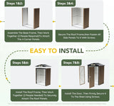 5x3ft Outdoor Steel Storage Shed with Floor Frame & Lockable Doors | Compact Metal Tool Shed for Garden, Backyard & Patio