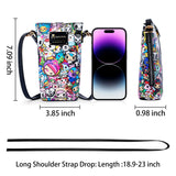 Cute Printed Crossbody Phone Bag with Card-Holder – Adjustable Strap Women’s Mini Purse