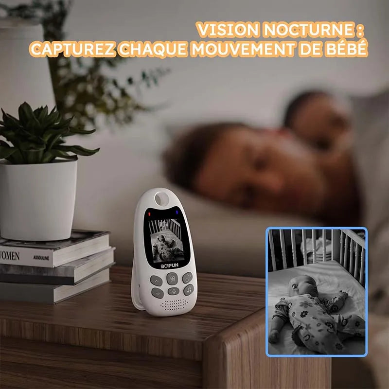 Boifun 480P Baby Monitor Camera – Video Baby Phone with Night Vision, VOX Mode, Two-Way Talk, Temperature Sensor & Rechargeable Battery