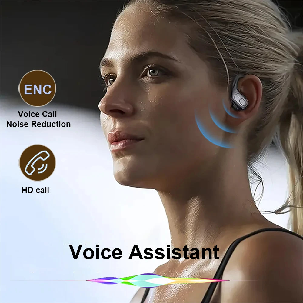 GREATWALL TWS Wireless Earphones – Bluetooth 5.3, Sports Ear-Hook, HD Calls & Noise Reduction