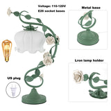 🌸 Modern Bedside Flower Glass Table Lamp – Stained Glass Reading Lamp for Nightstand & Desk with Switch Control
