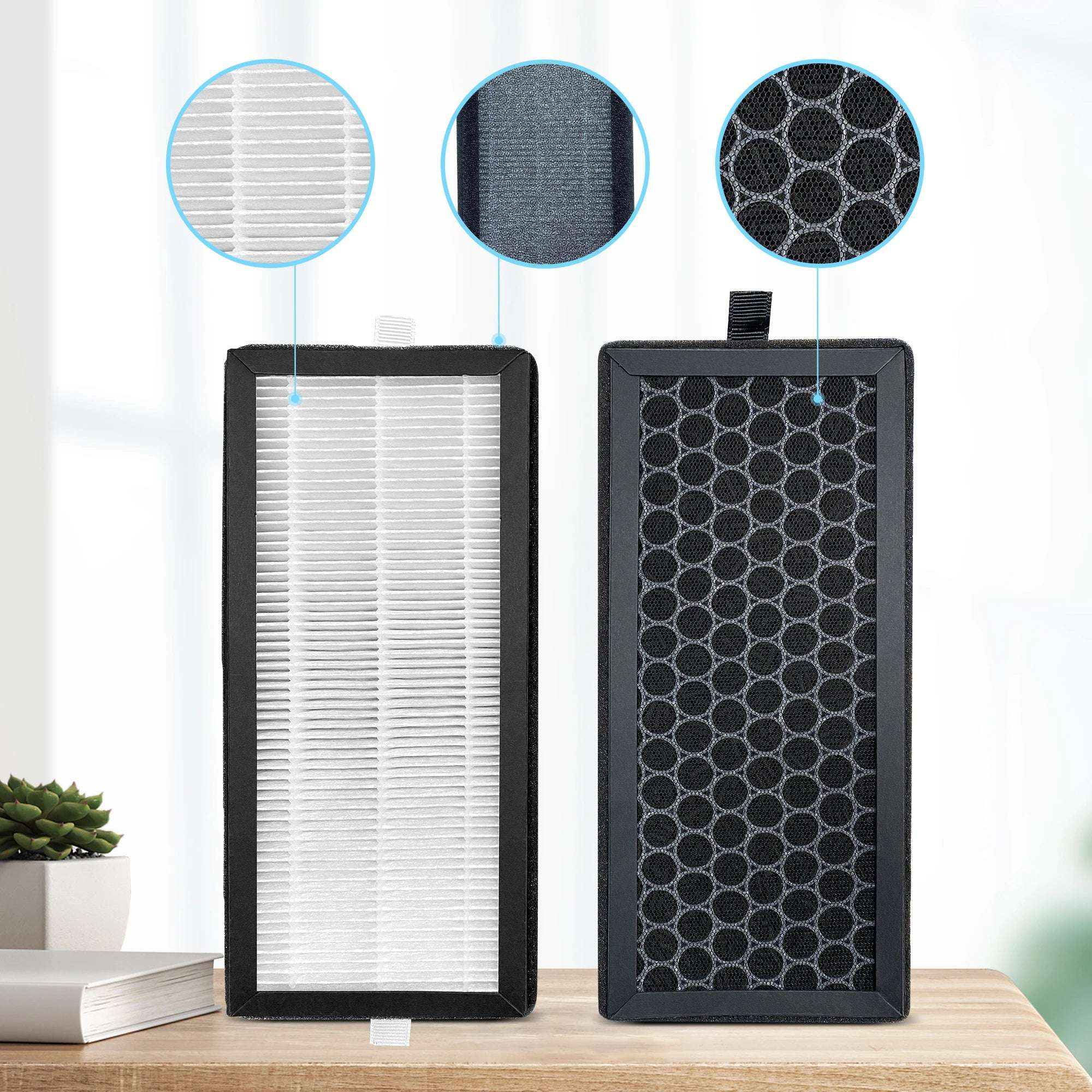 H13 True HEPA Replacement Air Purifier Filter – Activated Carbon Composite for Clean Indoor Air