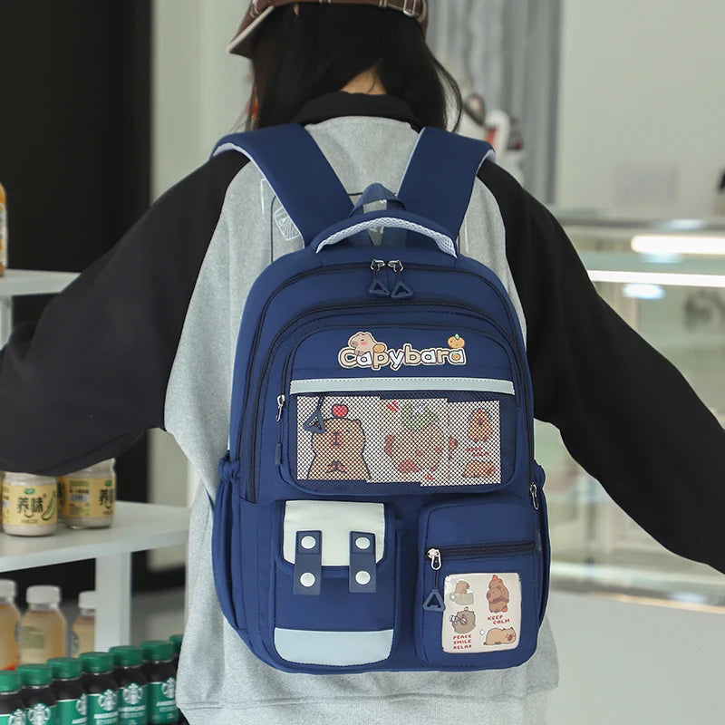 Adorable Kawaii Capybara Cartoon Backpack – Spacious & Lightweight Daypack
