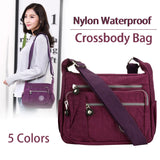 Women’s Waterproof Nylon Floral Multi-Pocket Crossbody Bag – Casual Shoulder Messenger Bag