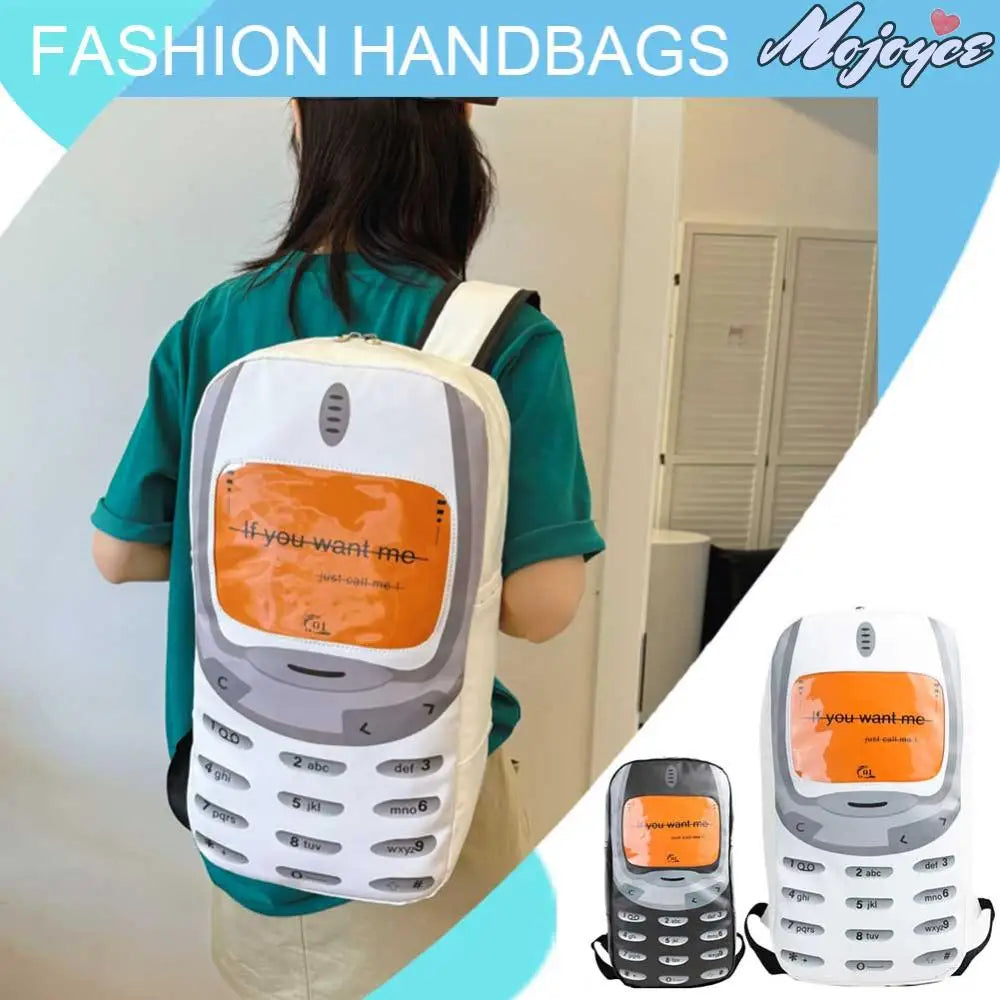 Mobile Phone-Shape Fashion Backpack – Large-Capacity PU Student Rucksack | Trendy Outdoor Travel Daypack