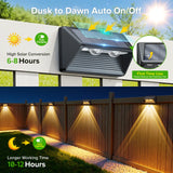 Solar Fence & Step Lights (4/8/12 Pack) – Cool & Warm White LED | Waterproof Outdoor Wall, Stair & Yard Lighting