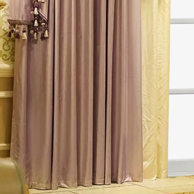 American Combination Color Thickened Flanged Cloth Floor-Length Curtains – 2 Panel Set