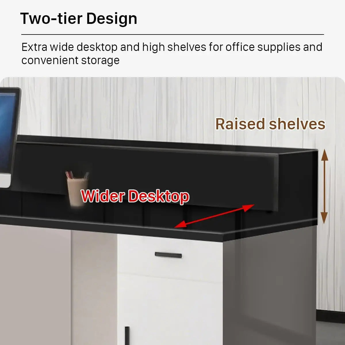 🛋️ 63–71" Reception Desk – Front Counter with Lockable Drawers for Retail, Office & Reception Areas