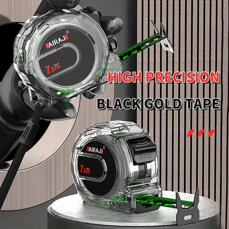 “Fluorescent Steel Tape Measure – High-Precision Wear-Resistant Measuring Tool with Straightedge Design”