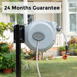 Giraffe Tools CW20 Retractable Garden Hose Reel – 5/8″ x 65 ft Heavy-Duty Swivel Bracket