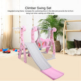 Climber & Swing Set with Slide, Indoor/Outdoor Play Slide-Swing Combo for Kids