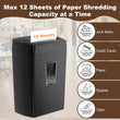 Bonsaii 12-Sheet Cross-Cut Paper Shredder – Portable Handle Home & Office Shredder with 5.5-Gallon Wastebasket