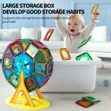 Magnetic Ferris Wheel Tile Building Set – Preschool Montessori STEM Toy, Creative Classroom Starter Kit with Magnetic Blocks