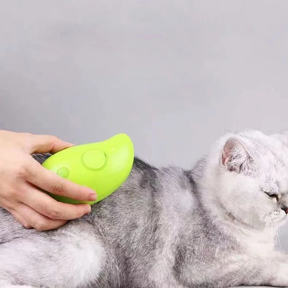 3-in-1 Cat Steamy Brush & Dog Grooming Comb – Self-Cleaning Steam Brush for Massage, Hair Removal & Pet Grooming