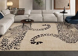 Leopard Print Area Rug 8x10 – Washable Ultra-Thin Non-Slip Modern Rug for Living Room & Bedroom