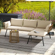 “3-Piece Patio Furniture Set – Wicker L-Shaped Sectional Conversation Sofa with Cushions for Backyard, Porch & Garden”