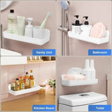 2-Pack Adhesive Shower Caddy – No-Drill Plastic Wall Shelves for Shower & Bath Storage